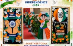 Green and Orange Simple Happy Independence Day Poster - 1