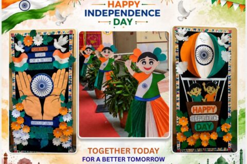 Green and Orange Simple Happy Independence Day Poster - 1
