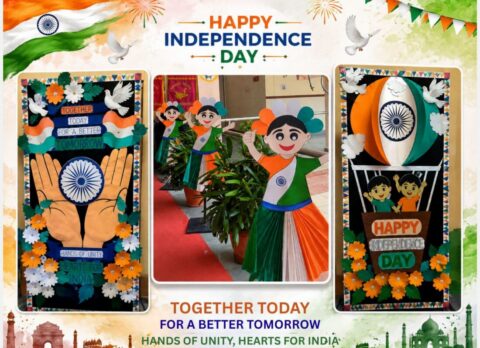 Green and Orange Simple Happy Independence Day Poster - 1